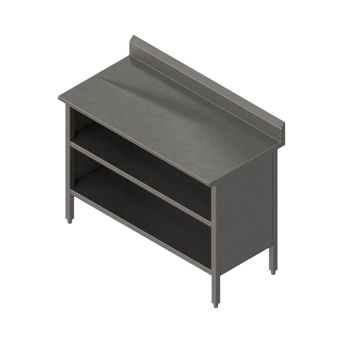 John Boos EBOS6R5-3036 Open Front Work Table with Mid-Shelf, Backsplash / 36"W X 30"D