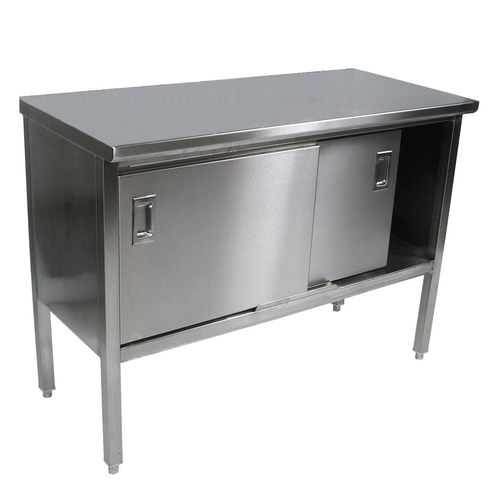 John Boos EBSS4-30132 Cabinet Base with Sliding Doors Work Table, 132"W X 30"D