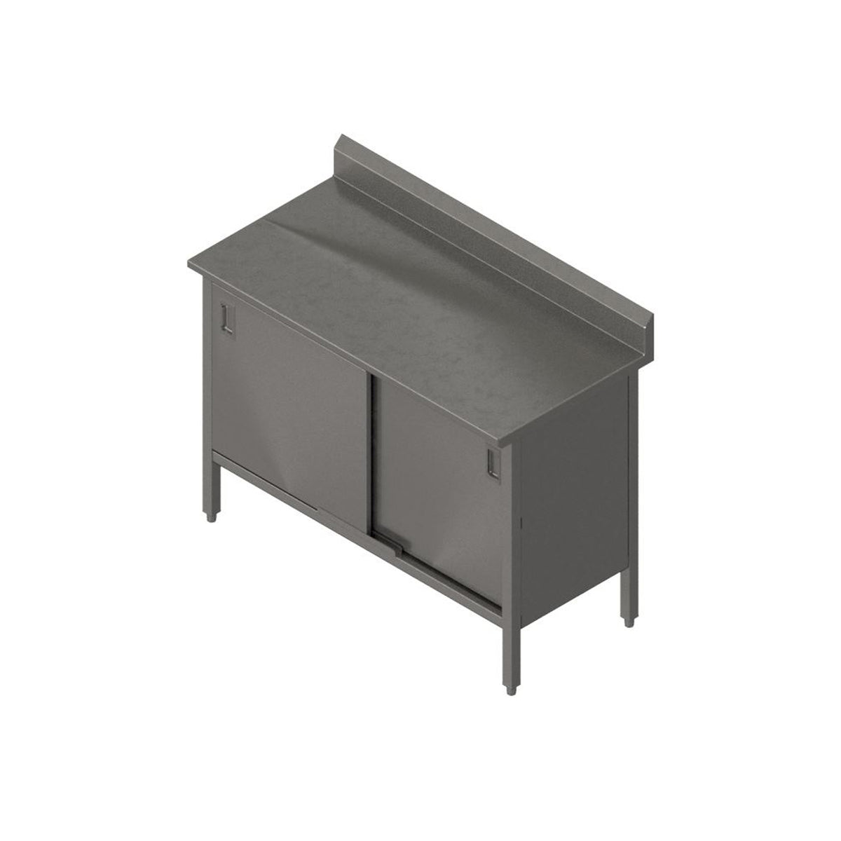 John Boos EBSS6R5-2460 Cabinet Base with Sliding Doors Work Table, 60"W x 24"D / Backsplash