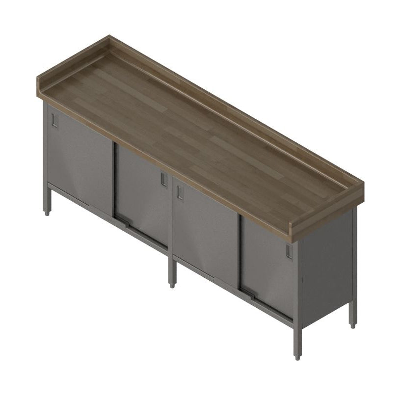 John Boos EBSW7R43-24120 Work Table, Cabinet Base with Sliding Doors