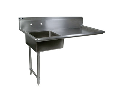 John Boos EDTS8-S30-50UCL-X 50" Soiled Dishtable, Undercounter w/ Sink On Left, Straight Design