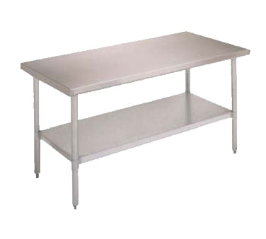 John Boos FBLS4830-X 48" Open Base Work Table with Undershelf, Flat Top / Available in Effingham
