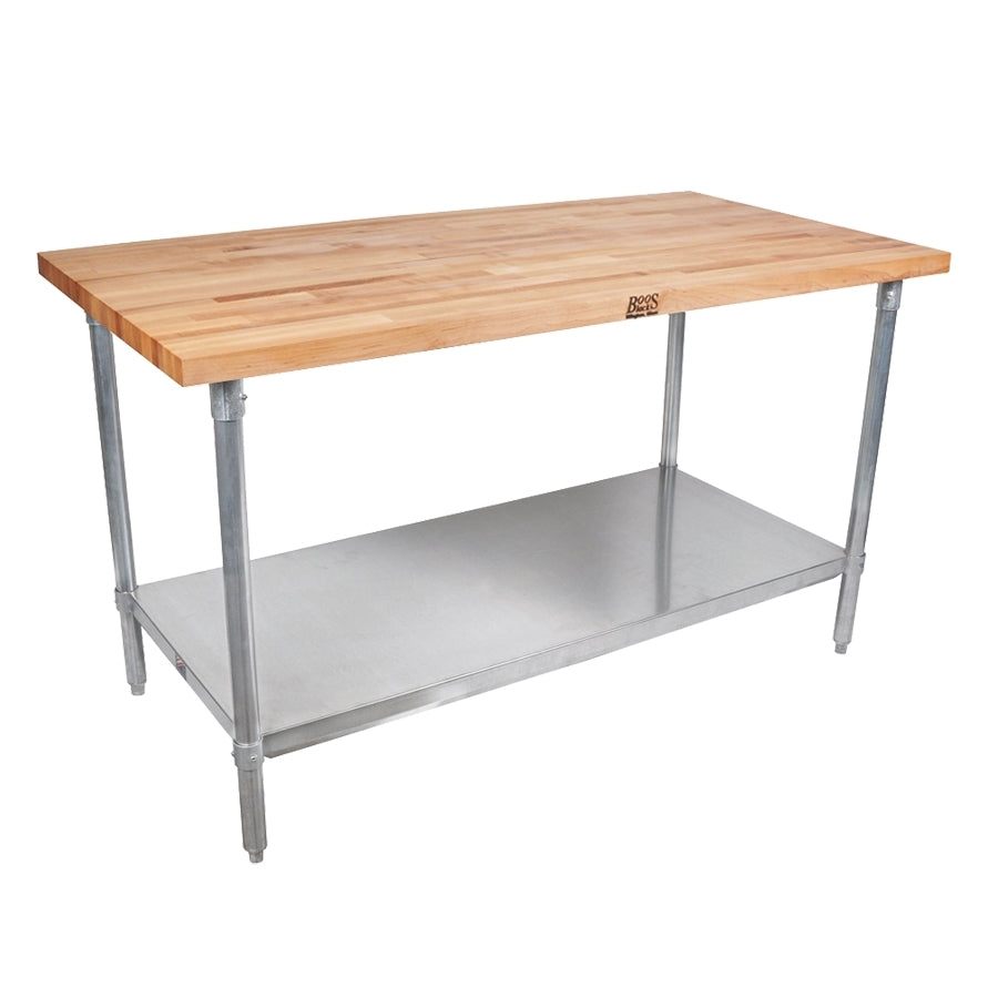 John Boos HNS13A Work Table, Wood Top, 108"W X 30"D X 35-1/4"H Overall Size