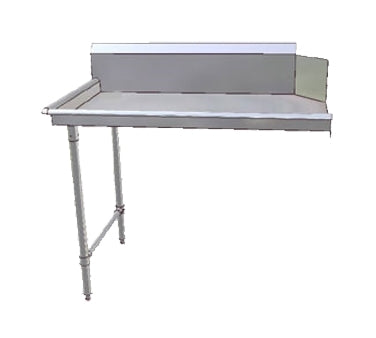 John Boos JDTC-20-60L-X 60" Clean Straight Dishtable w/ Left Table, 10" Backsplash, Steel Legs