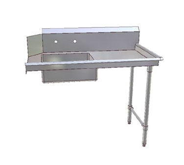 John Boos JDTS-20-48R-X 48" Straight Soiled Dishtable w/ Right Table, Pre-Rinse Sink, 10" Backsplash