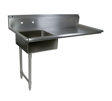 John Boos JDTS-20-50UCL-X 50" Undercounter Soiled Dishtable w/ Sink On Left, 10" Backsplash