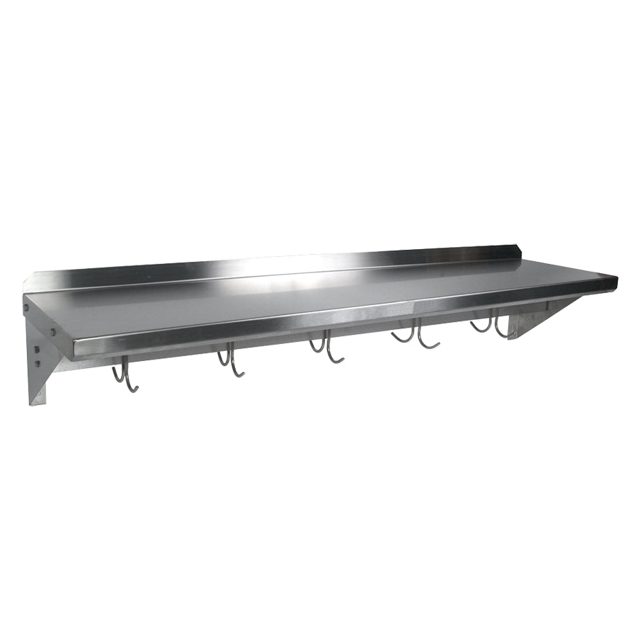 John Boos MENSL48-P Stainless Steel Wall Mount Cucina Mensola Shelf - 48"W x 12"D