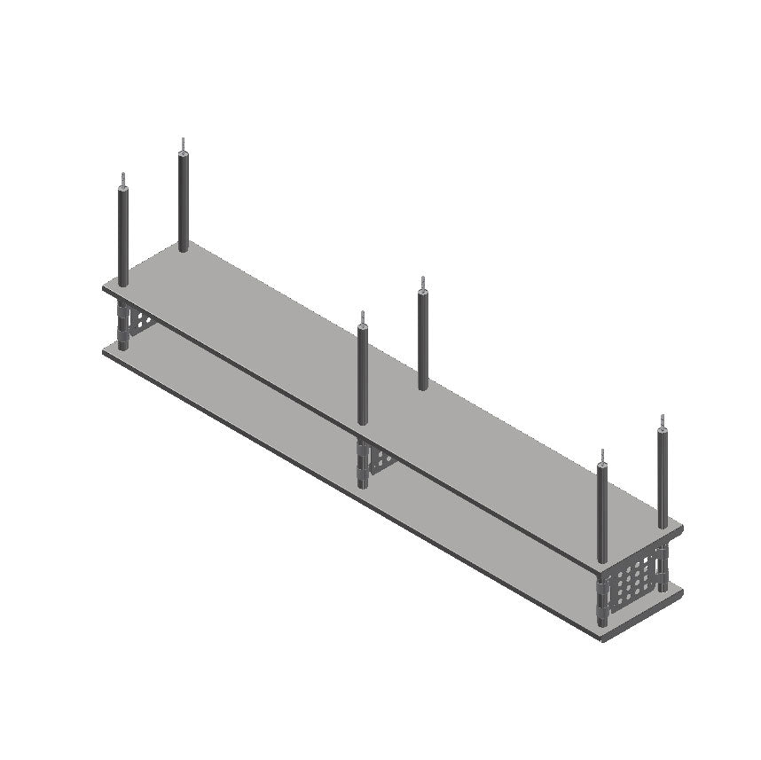 John Boos OSH26FK-18108-CM Heavy Duty Stainless Steel Double Ceiling Mount Overshelf - 108"W x 18"D