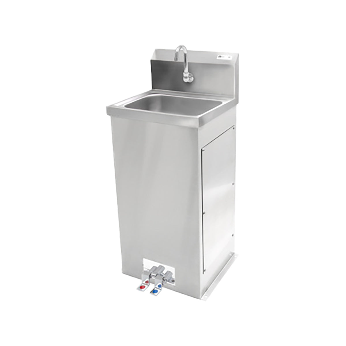 John Boos PBHS-F-1410 18" Freestanding Hand Sink w/ Hands Free Faucet & Double Foot Valves - 18 gauge