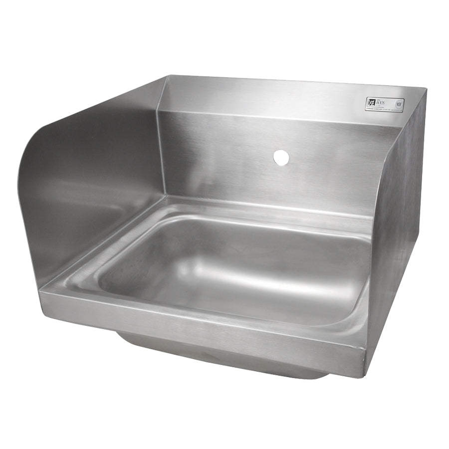 John Boos PBHS-W-1410-1-SSLR 17" Wall Mounted Hand Sink without Faucet-w/3 Splashes-Splash Hole