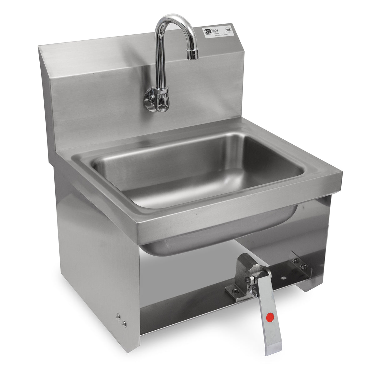 John Boos PBHS-W-1410-KV1MB 17" Wall Mounted Hand Sink with Hands Free Faucet & Single Knee Valve