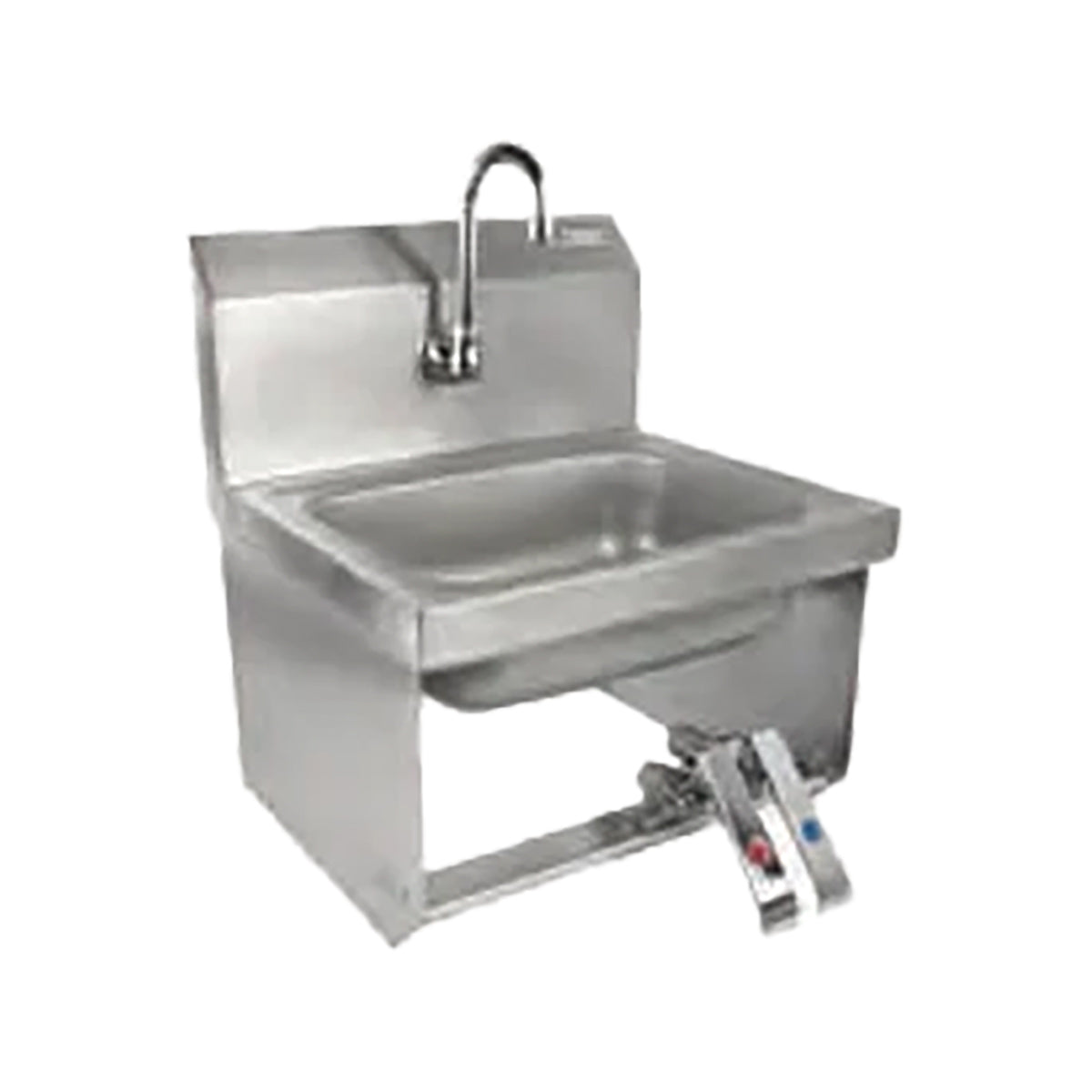 John Boos PBHS-W-1410-KV2MB 17" Wall Mounted Hand Sink w/Hands Free Faucet & Double Knee Valves