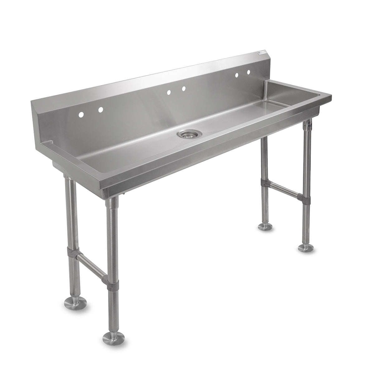 John Boos PBMSHS-F2-8020-X 80" Freestanding Hand Sink without Faucet - 16 gauge / flyer