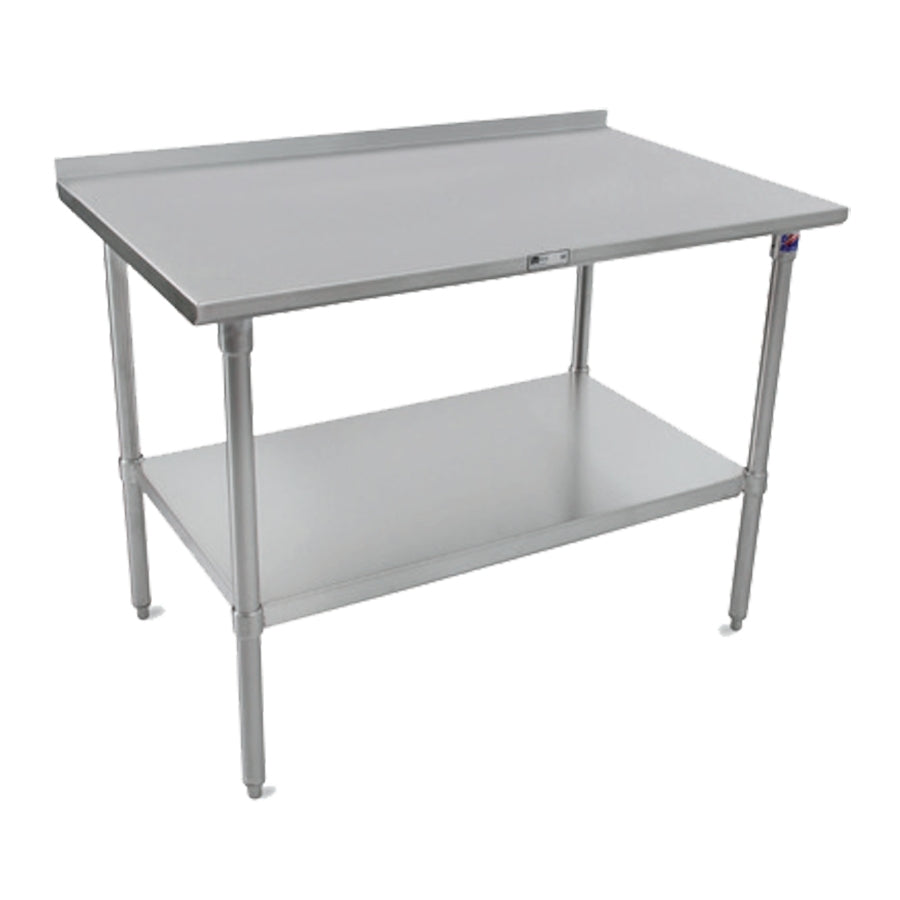 John Boos ST6R1.5-2424SSK 24" Open Base Work Table, Stainless Steel Base / 1-1/2" Backsplash-Upturn