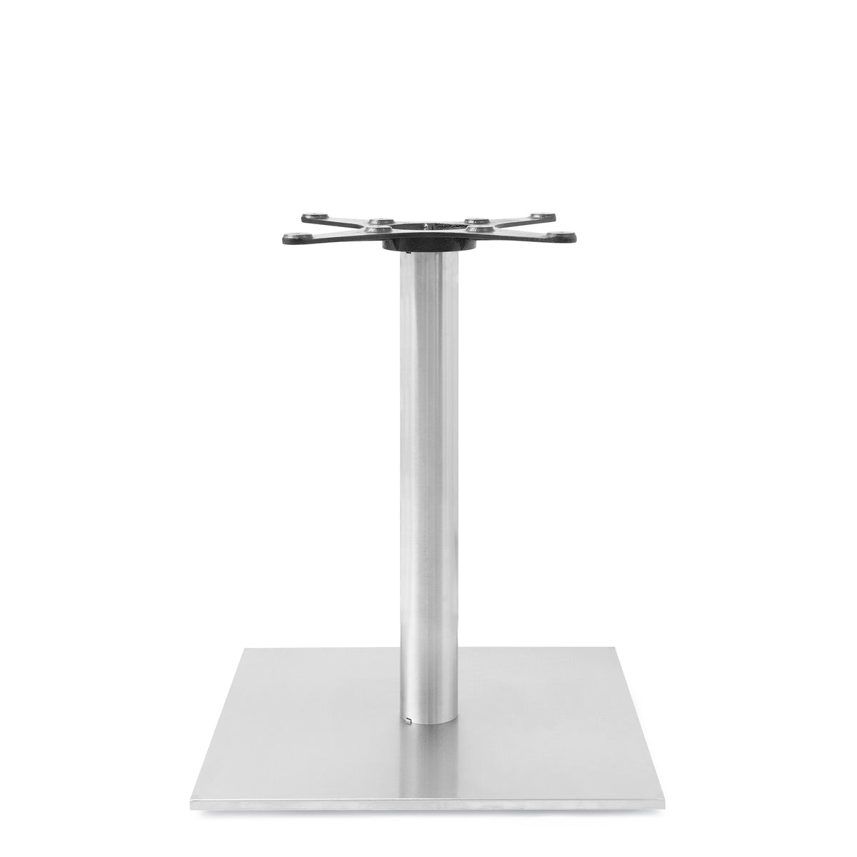 John Boos STB-2230-X Dining Height Table Base, 21x21 Base, Brushed Stainless Steel, 3 Round Column