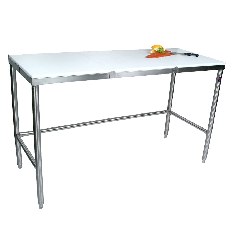 John Boos TC061 Trimming Table, 84"W X 36"D, 3/4" Reversible Poly Flat Top
