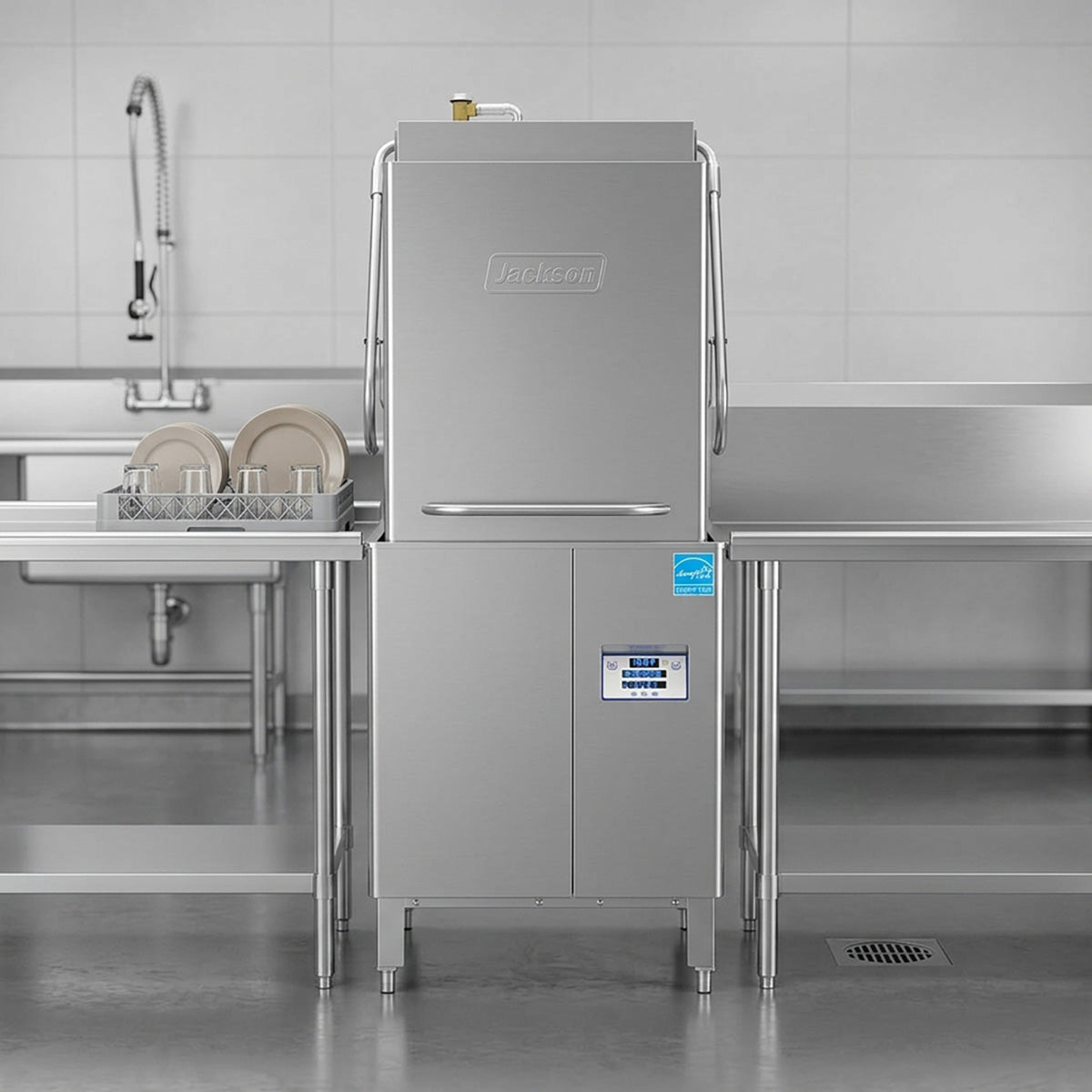Jackson WWS DYNASTAR HH-E W/O 30" High Temp Door Type Dishwasher without Booster, 57 RPH
