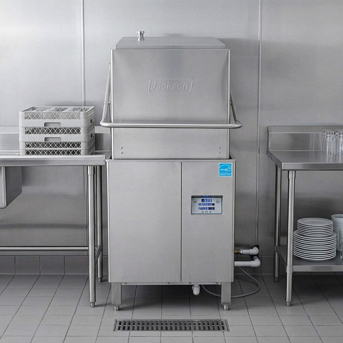 Jackson WWS DYNASTAR W/O 29" Door Type Dishwasher, 57 RPH - 41 Gal/Hr - High Temp Without Booster