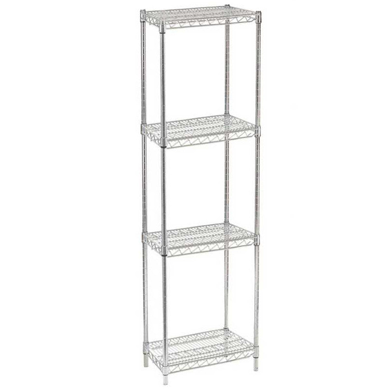 14"D x 14"L x 74"H Chrome Wire Shelving Kit, 4-Shelf, NSF Listed