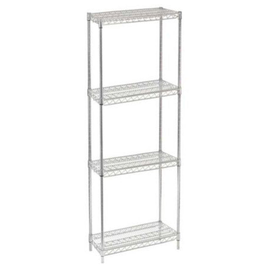14"D x 30"L x 74"H Chrome Wire Shelving Kit, 4-Shelf, NSF Listed