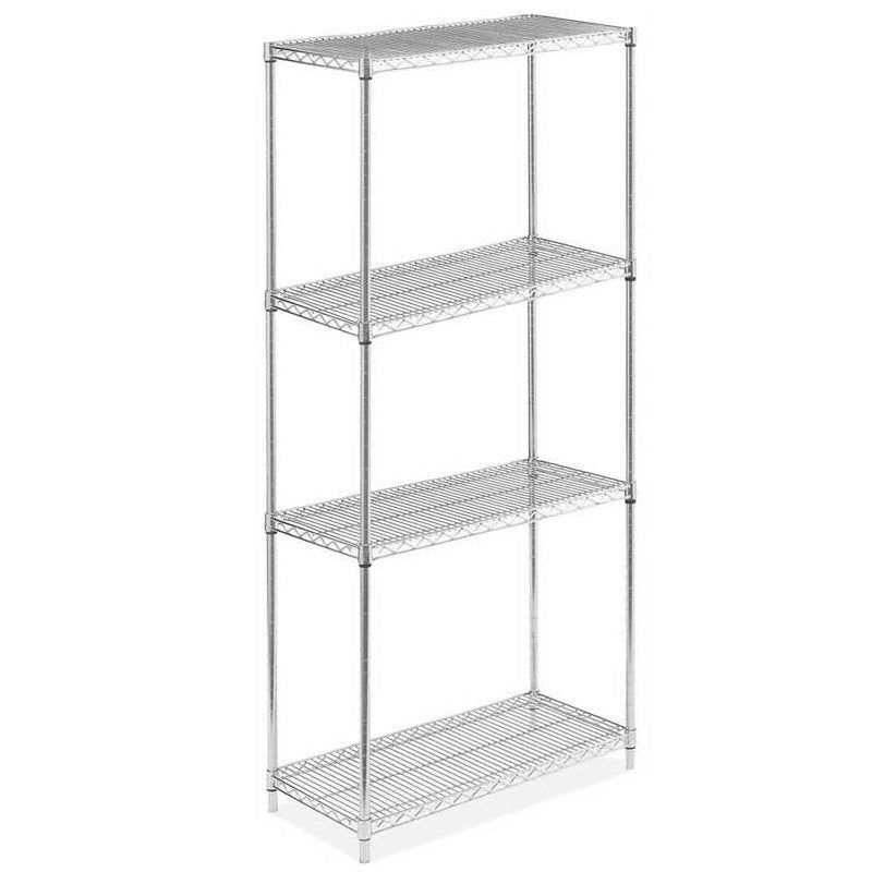 18"D x 30"L x 64"H Chrome Wire Shelving Kit, 4-Shelf, NSF Listed