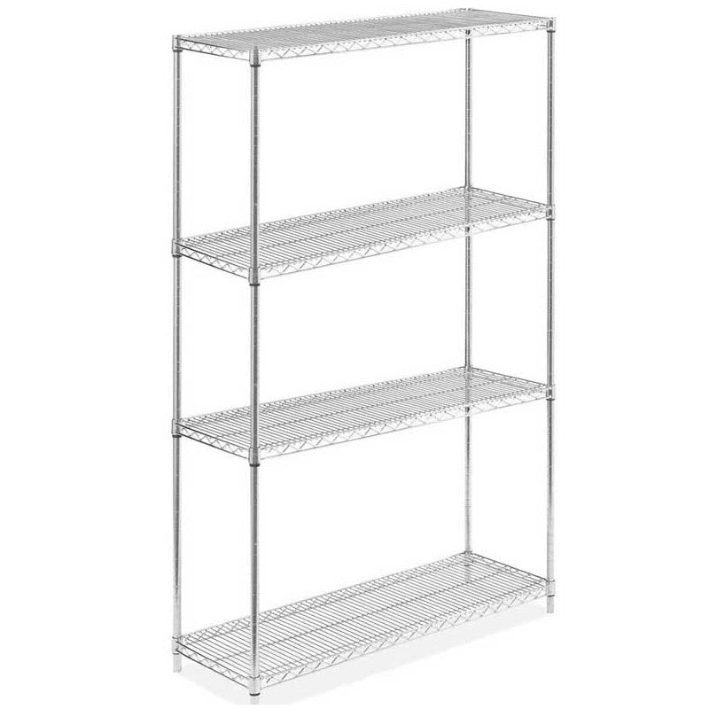 18"D x 42"L x 74"H Chrome Wire Shelving Kit, 4-Shelf, NSF Listed