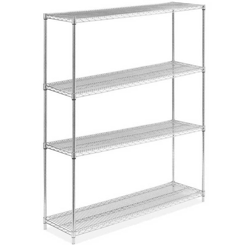 18"D x 54"L x 64"H Chrome Wire Shelving Kit, 4-Shelf, NSF Listed