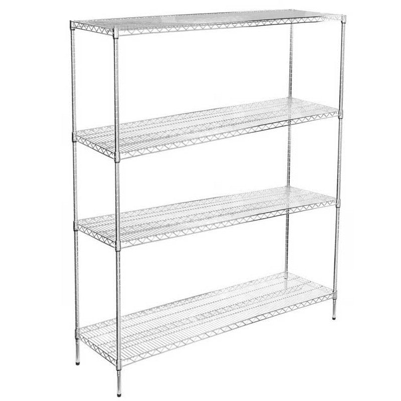 21"D x 54"L x 74"H Chrome Wire Shelving Kit, 4-Shelf, NSF Listed