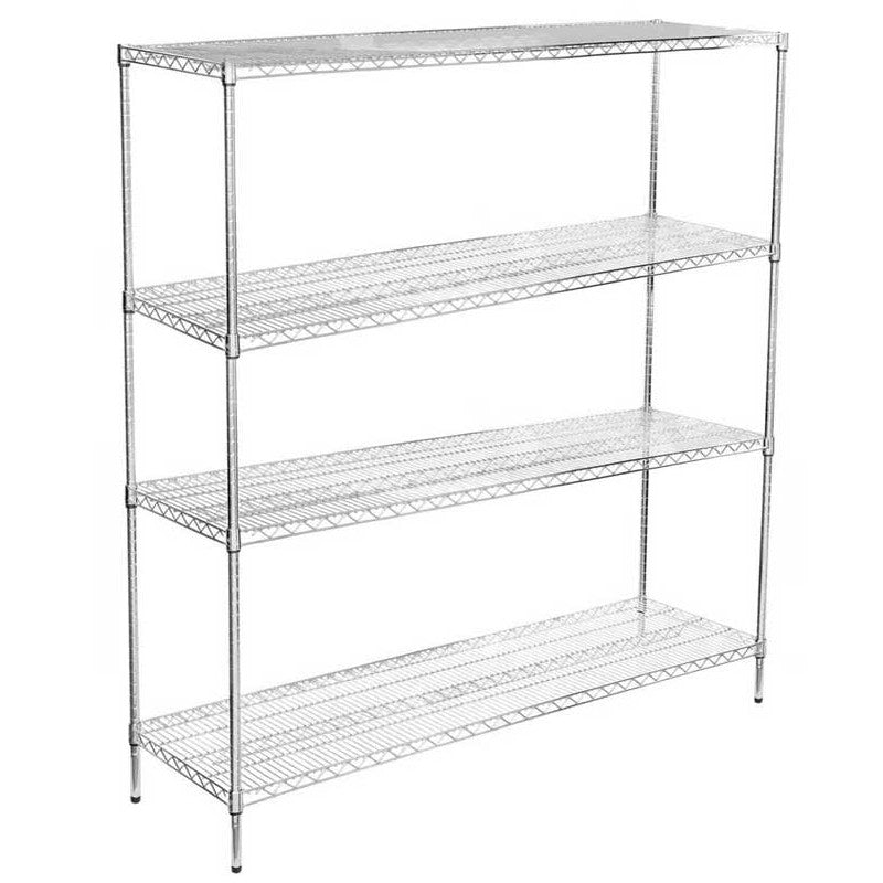 21"D x 60"L x 64"H Chrome Wire Shelving Kit, 4-Shelf, NSF Listed