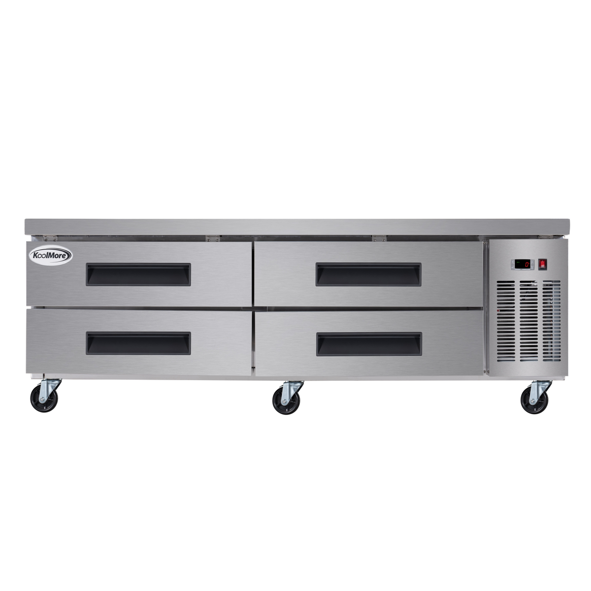 KoolMore KM-BF-724D 72-Inch Refrigerated Chef Base — 4 Drawers, Stainless-Steel