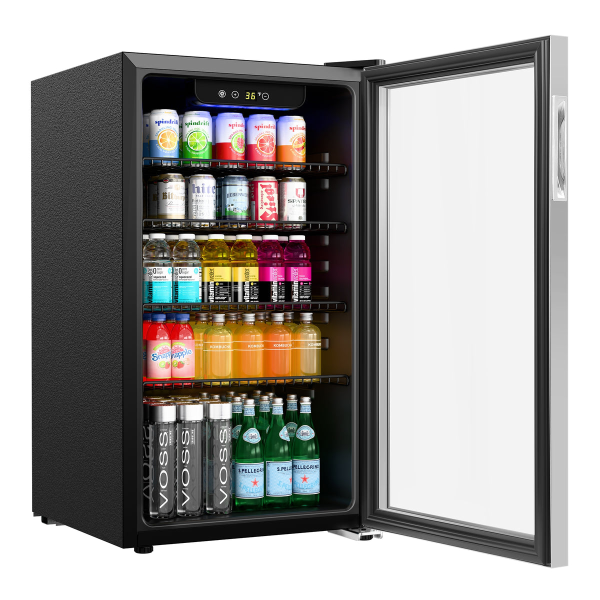 KoolMore KM-BR32SS 18-Inch Glass Door Merchandiser Refrigerator — 3.2 cu. ft.