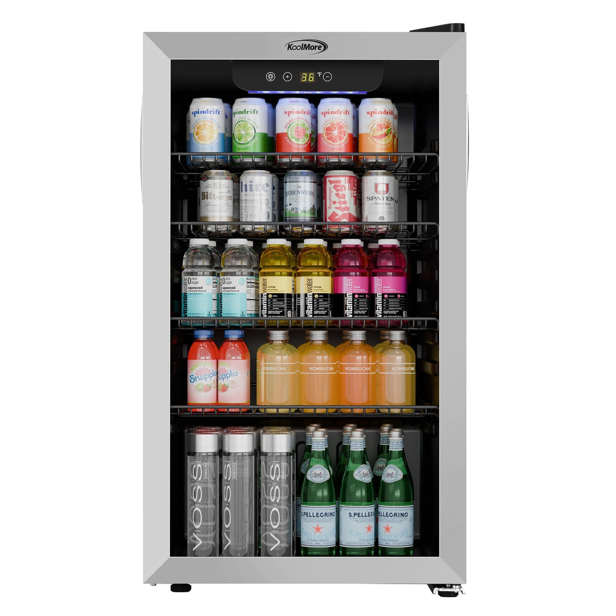 KoolMore KM-BR32SS 18-Inch Glass Door Merchandiser Refrigerator — 3.2 cu. ft.
