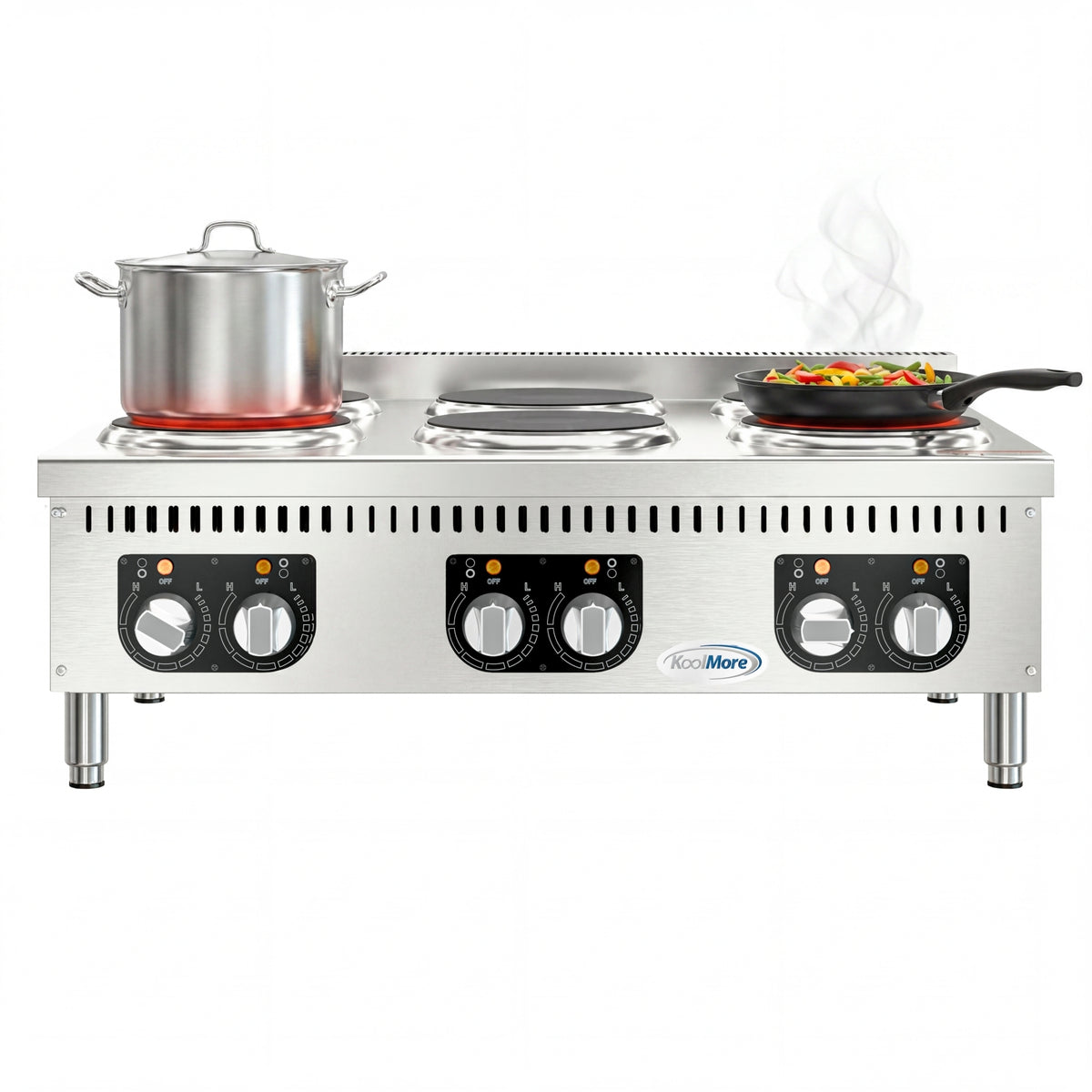 KoolMore KM-CRC36-E 36-Inch Electric Range — 6 Burners, Stainless-Steel
