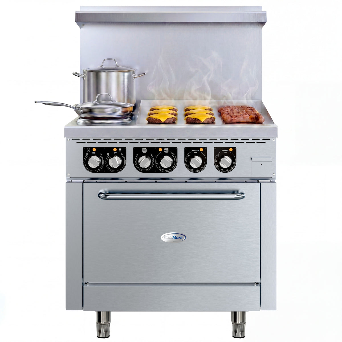 KoolMore KM-CRG242-E 36-Inch Electric Range — 2 Burners, Stainless-Steel