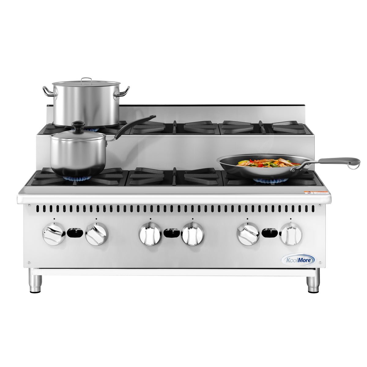 KoolMore KM-CRSU-36 36-Inch Gas Range — 6 Burners, Stainless-Steel
