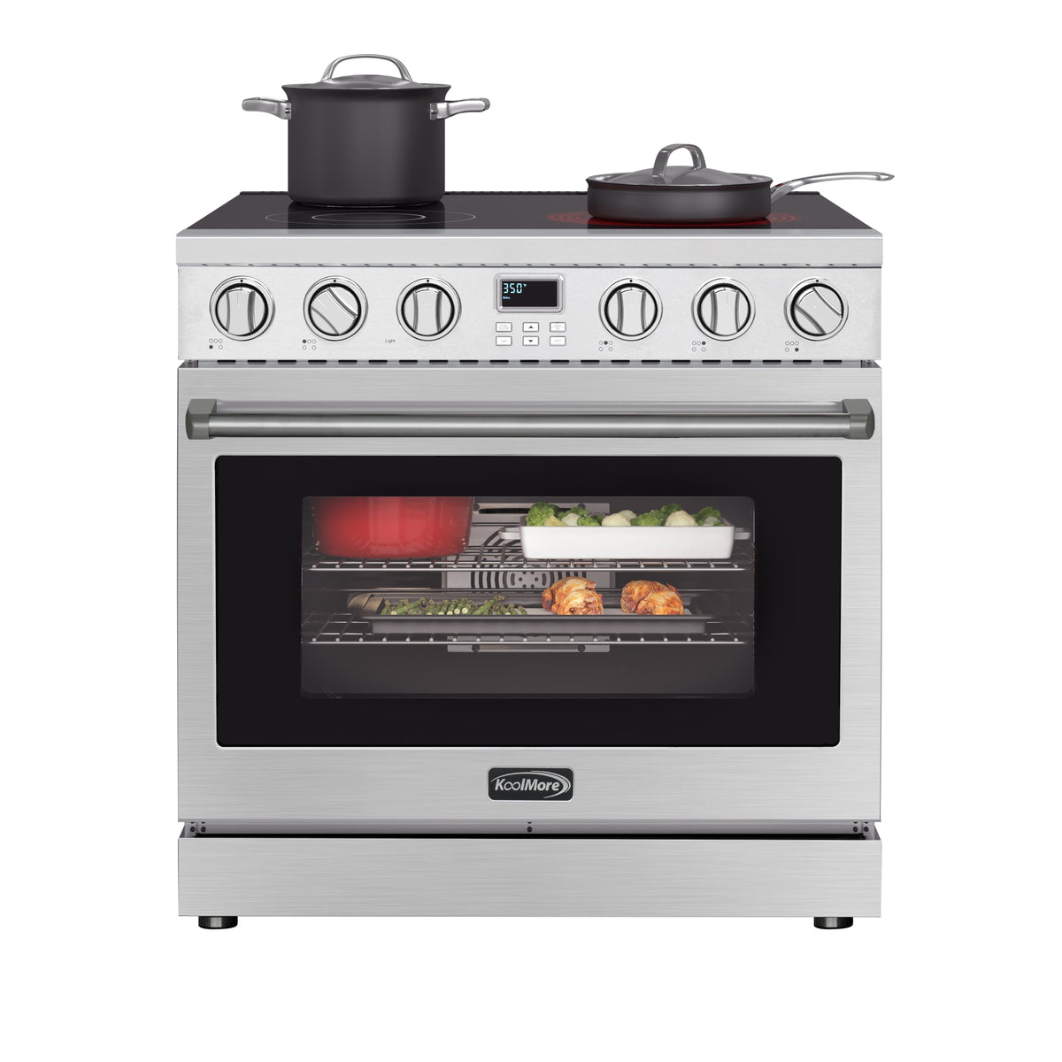 KoolMore KM-EPR-36AP-SS 36-Inch Electric Range — Stainless-Steel