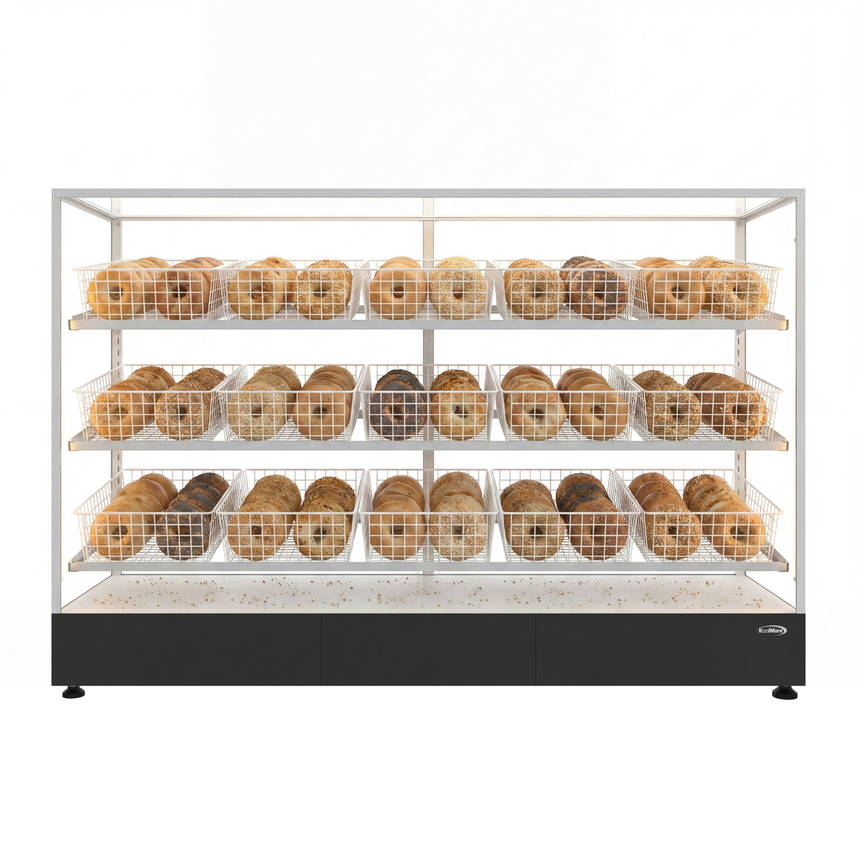 KoolMore KM-FDC-B15 73-Inch Refrigerated Bakery Display Case — Black