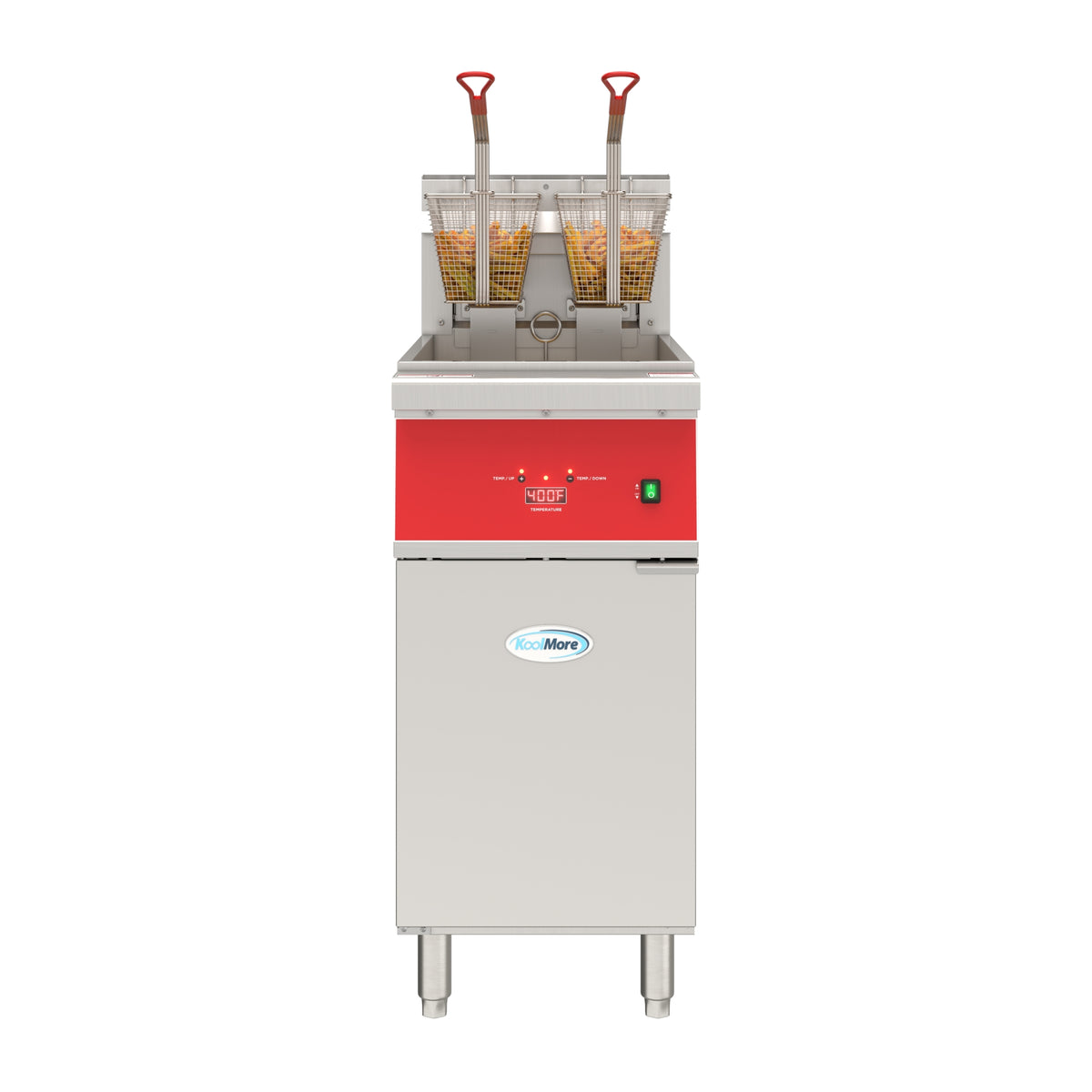 KoolMore KM-FDF40-EE Electric Fryer — Stainless Steel