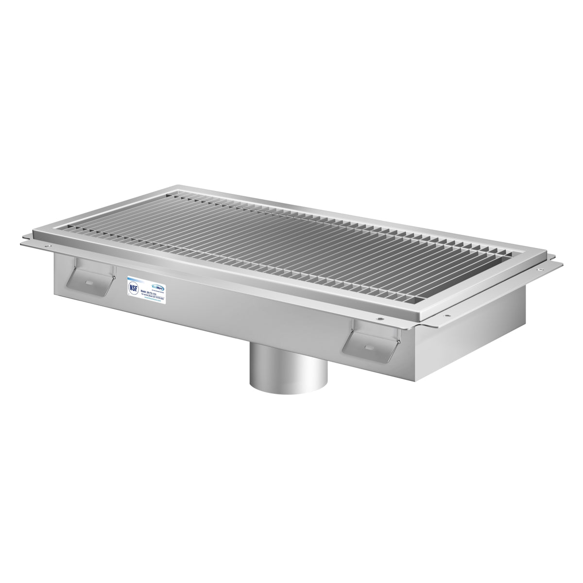 KoolMore KM-FTG-12108 12 x 108-Inch Stainless Steel Floor Trough Drain — Stainless-Steel