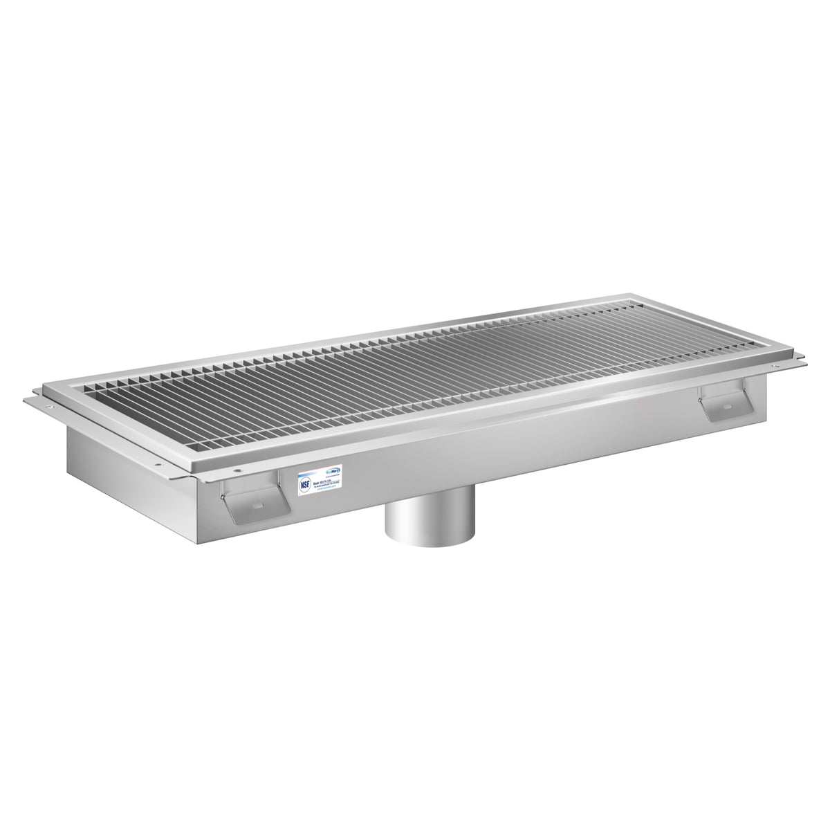 KoolMore KM-FTG-12120 12 x 120-Inch Stainless Steel Floor Trough Drain — Stainless-Steel