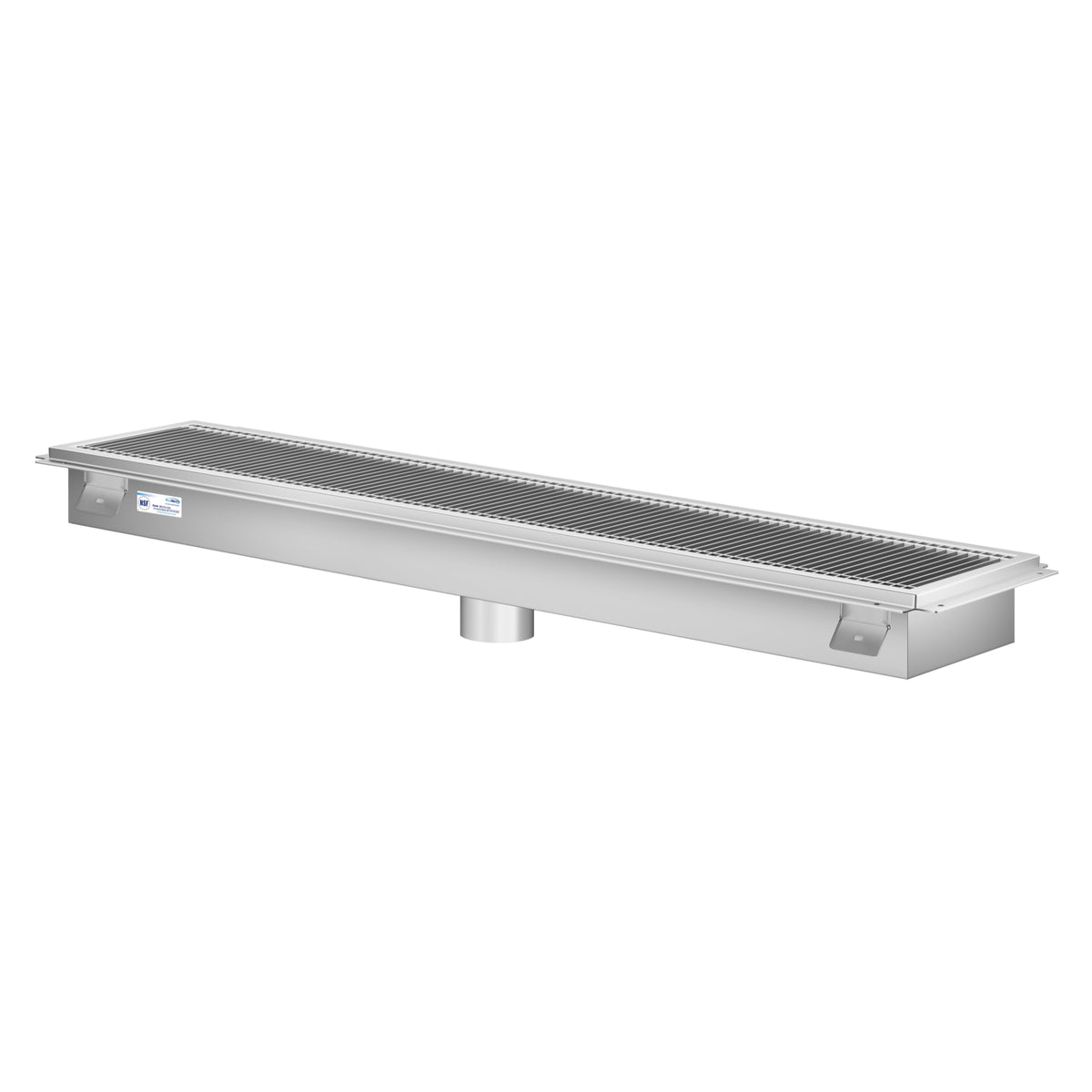 KoolMore KM-FTG-1242 12 x 42-Inch Stainless Steel Floor Trough Drain — Stainless-Steel