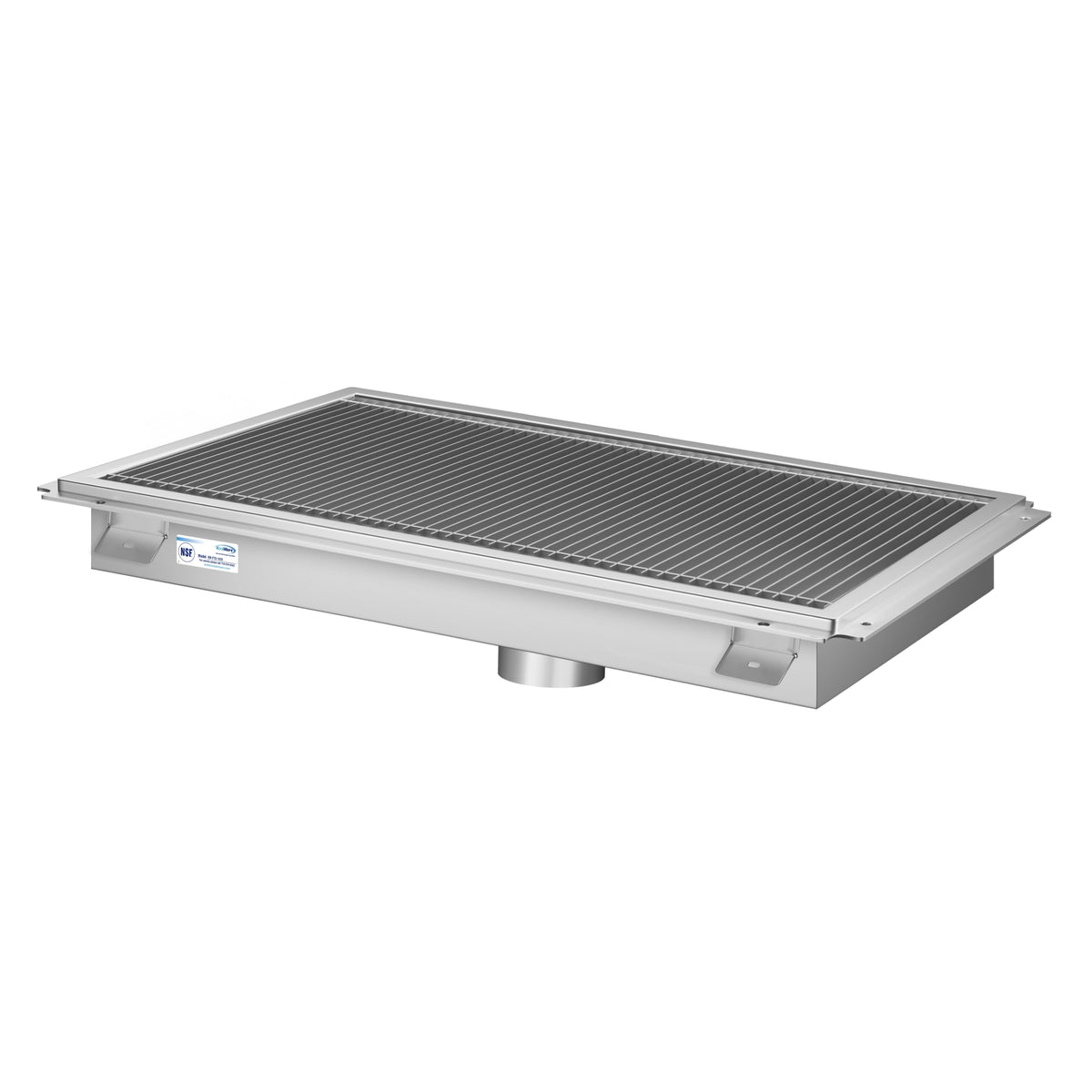 KoolMore KM-FTG-1296 12 x 96-Inch Stainless Steel Floor Trough Drain — Stainless-Steel