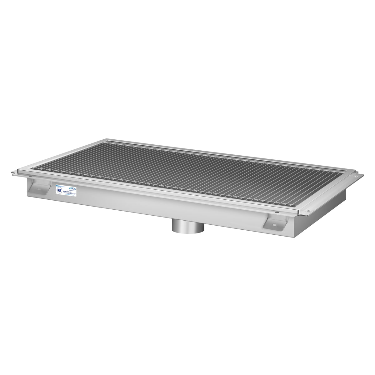 KoolMore KM-FTG-18108 18 x 108-Inch Stainless Steel Floor Trough Drain — Stainless-Steel