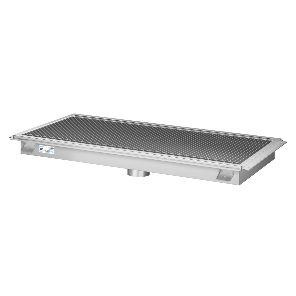 KoolMore KM-FTG-18120 18 x 120-Inch Stainless Steel Floor Trough Drain — Stainless-Steel