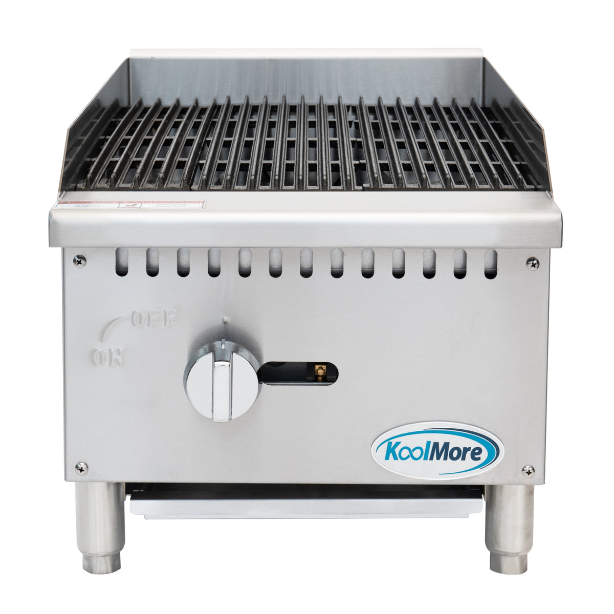 KoolMore KM-GCB1-18M 16-Inch Gas Charbroiler — 1 Burner, Silver