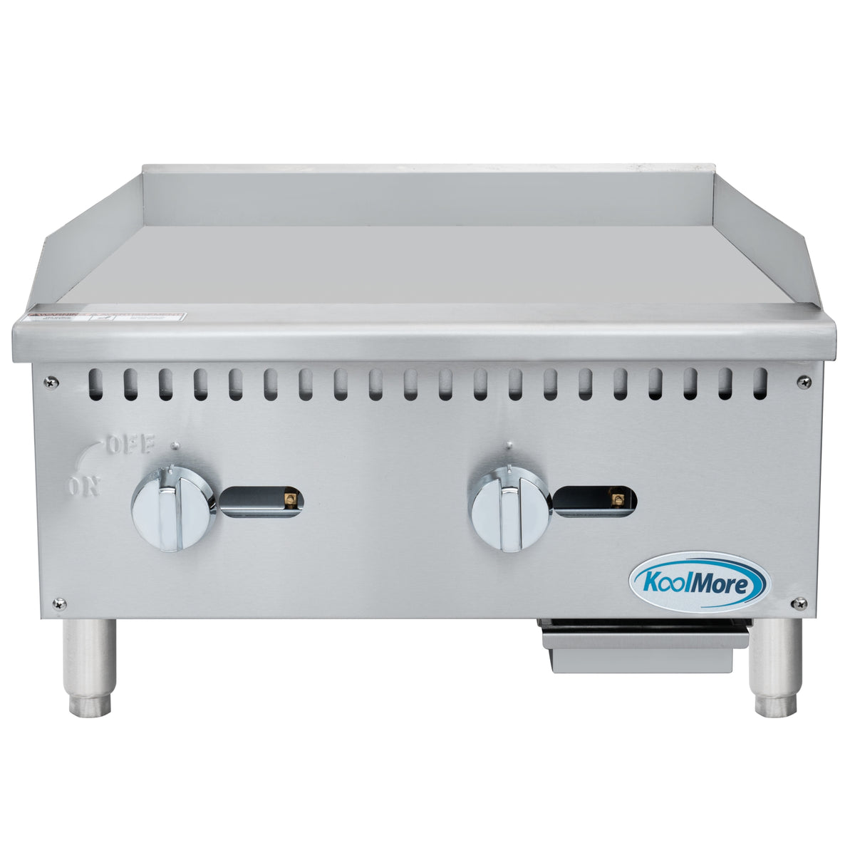 KoolMore KM-GG2-24M 24-Inch Gas Griddle — 2 Burners, Silver