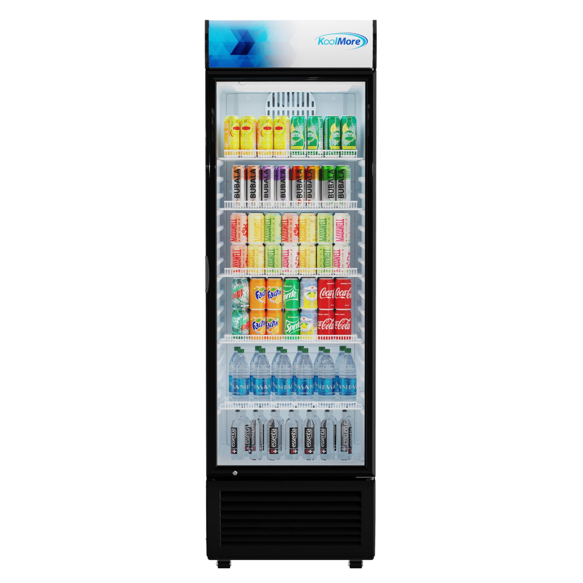 KoolMore KM-MDR-1GD-15C 26-Inch Glass Door Merchandiser Refrigerator — 15 cu. ft.
