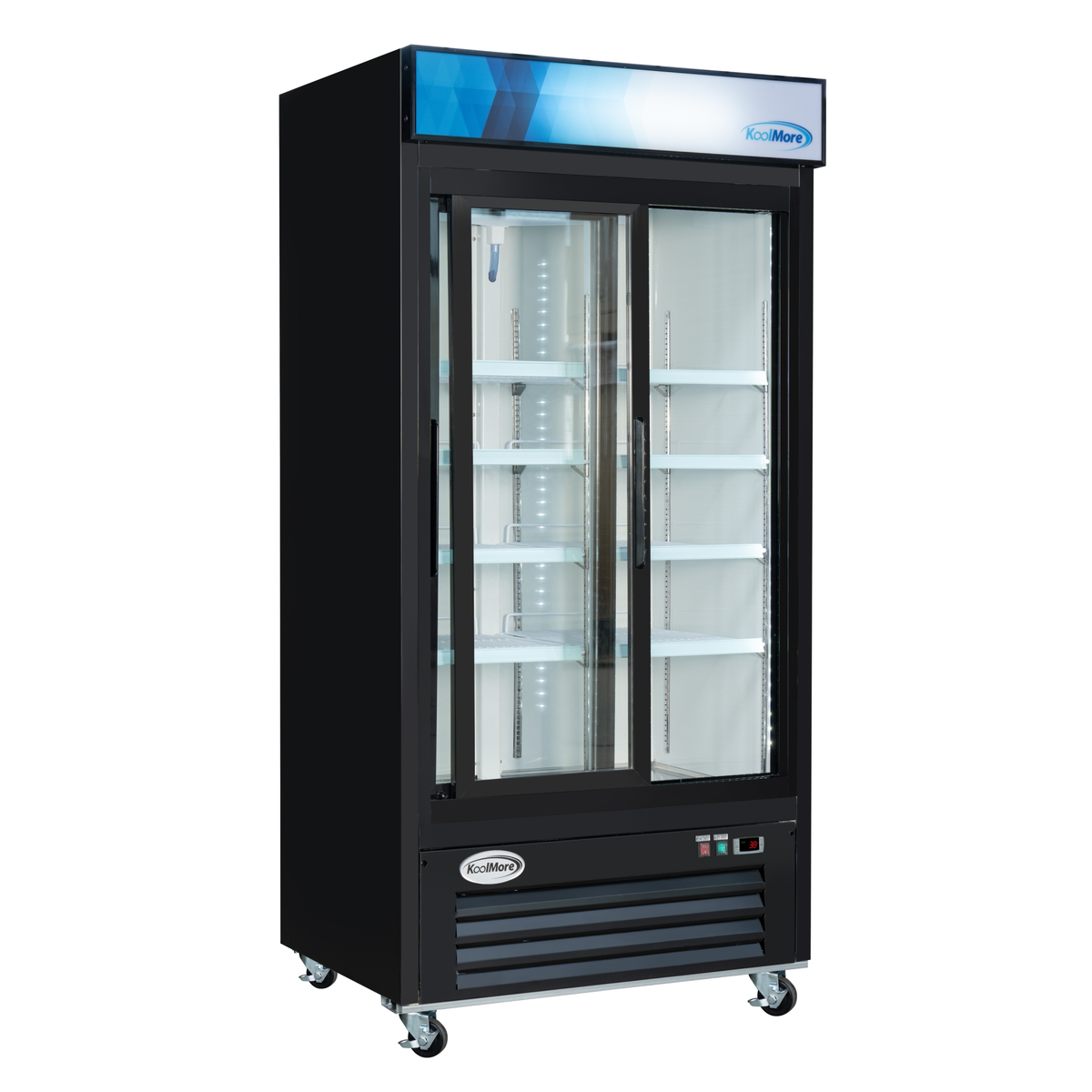 KoolMore KM-MDR-2GD-33CSL 40-Inch Refrigerated Bakery Display Case — 33 cu. ft., 2 Doors, Black