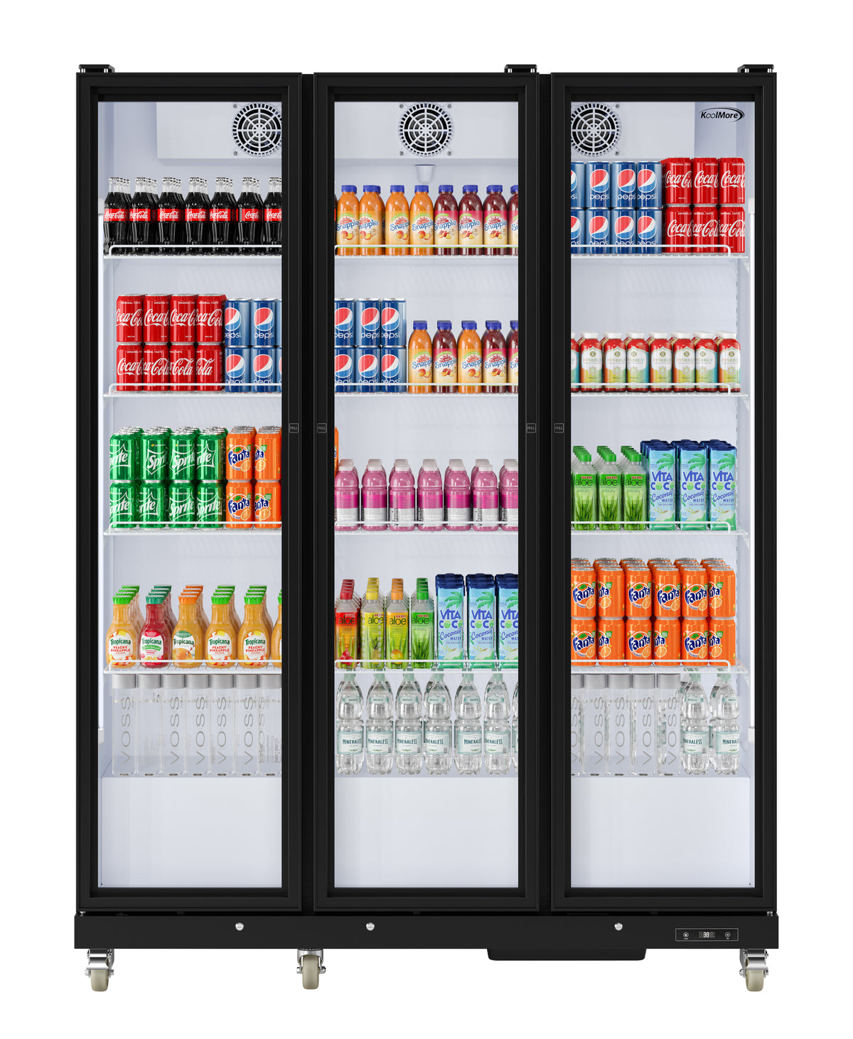 KoolMore KM-MDR-3FGD 71-Inch Glass Door Merchandiser Refrigerator — 46 cu. ft.