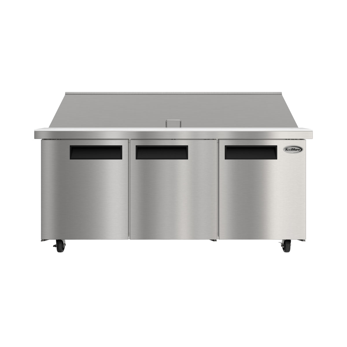 KoolMore KM-MPTR70-3D 70-Inch Sandwich / Salad Prep Table — 22 cu. ft., 3 Doors, Stainless-Steel